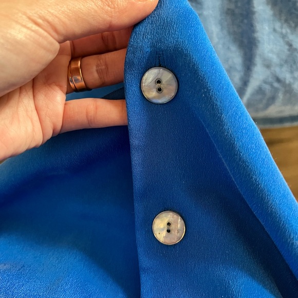 Vintage 100% silk button dress size 12 - Picture 3 of 5